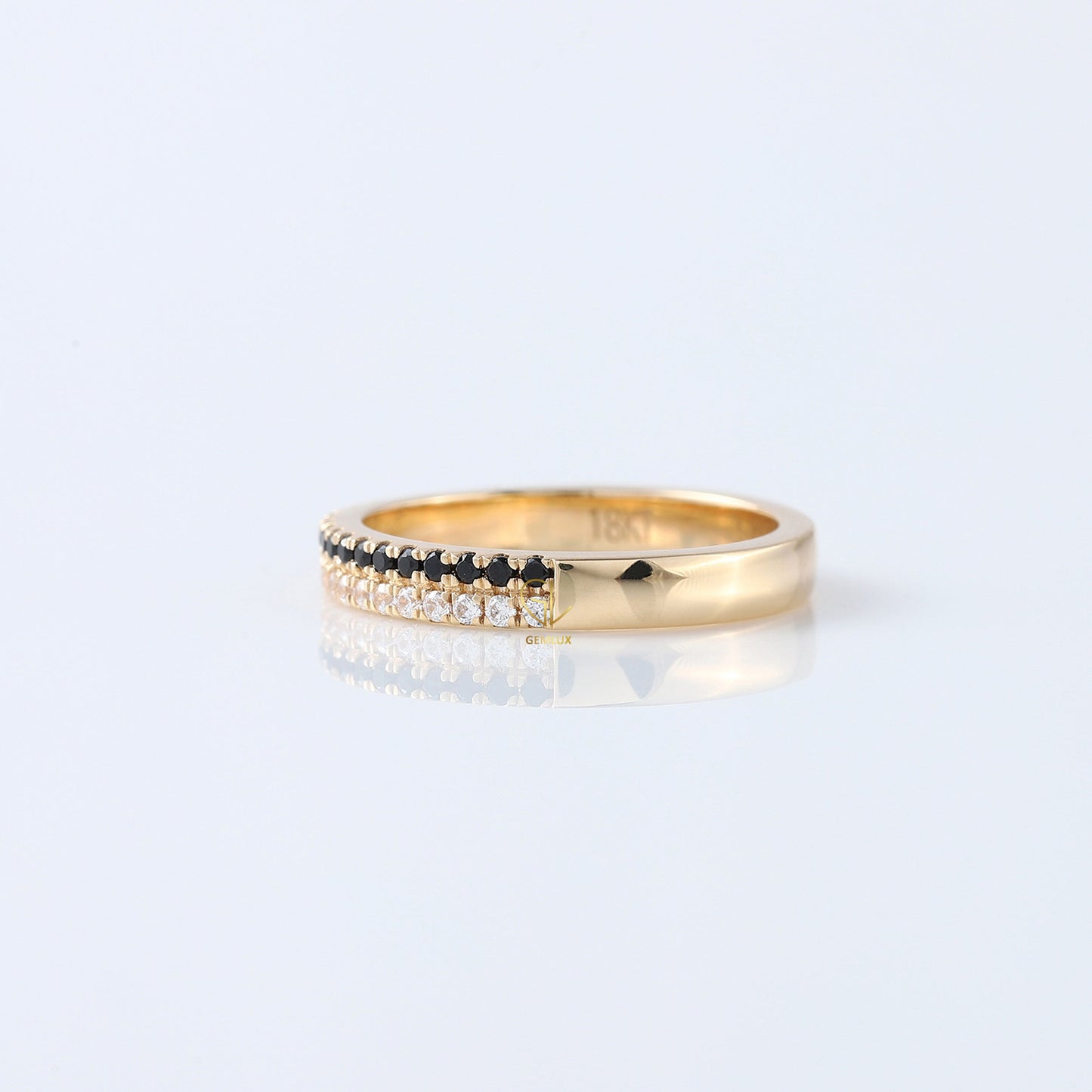 Two Row Round Cut Natural Diamond Eternity Band