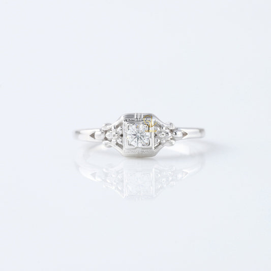 Vintage Art Deco Lab Grown Diamond Solitaire Engagement Ring