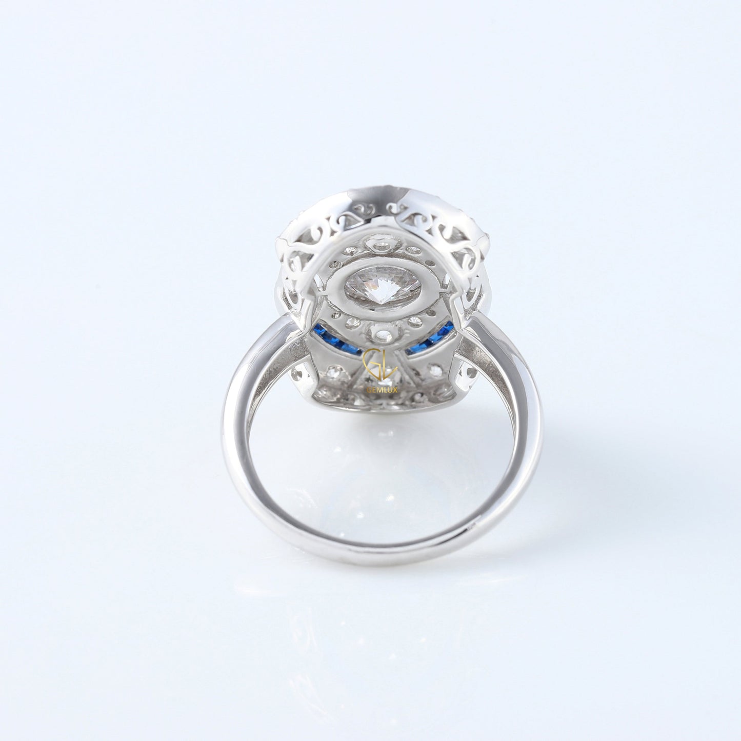 Vintage Art Deco Round Cut Lab Grown Cocktail Ring