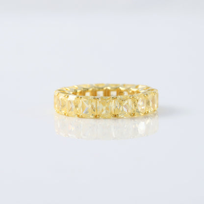 Yellow Radiant Lab Grown Diamond Eternity Wedding Band