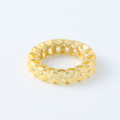 Yellow Radiant Lab Grown Diamond Eternity Wedding Band