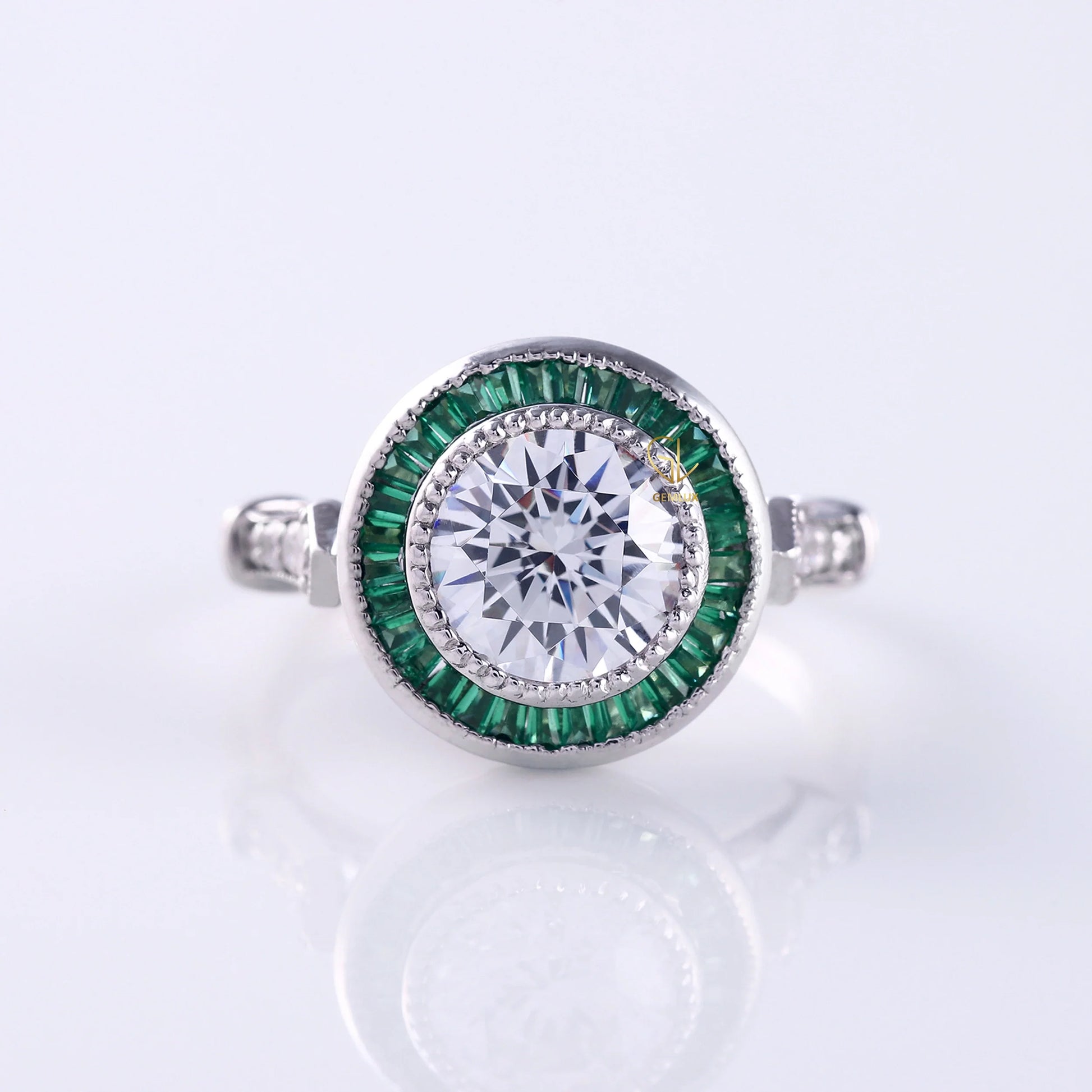 art deco ring, Round Engagement Rings, halo engagement ring, engagement rings, engagement rings for women, moissanite engagement rings