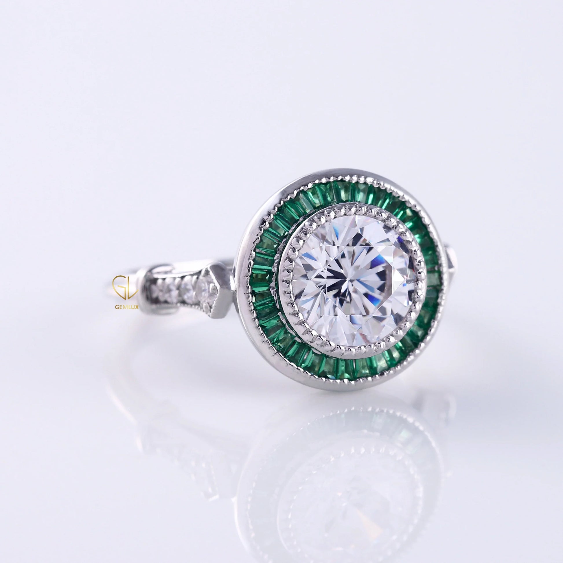 art deco ring, Round Engagement Rings, halo engagement ring, engagement rings, engagement rings for women, moissanite engagement rings