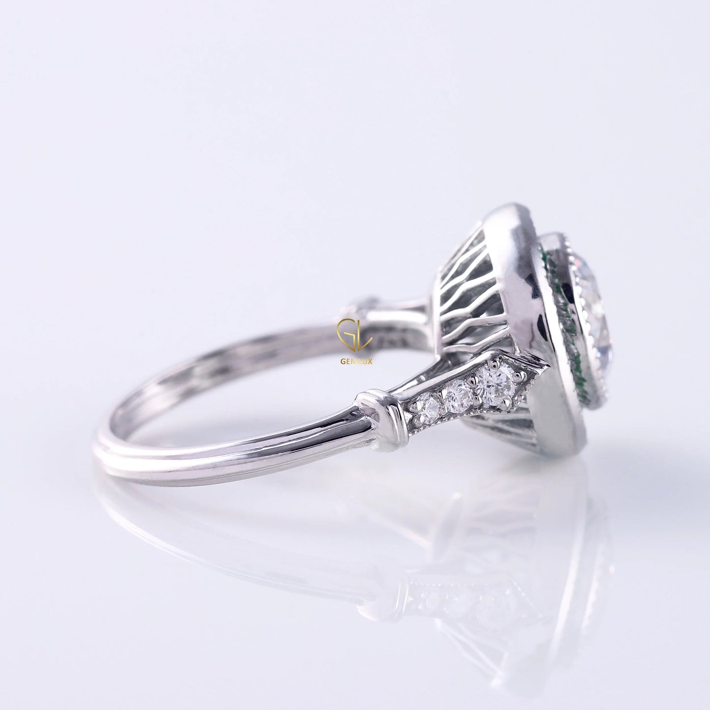 art deco ring, Round Engagement Rings, halo engagement ring, engagement rings, engagement rings for women, moissanite engagement rings