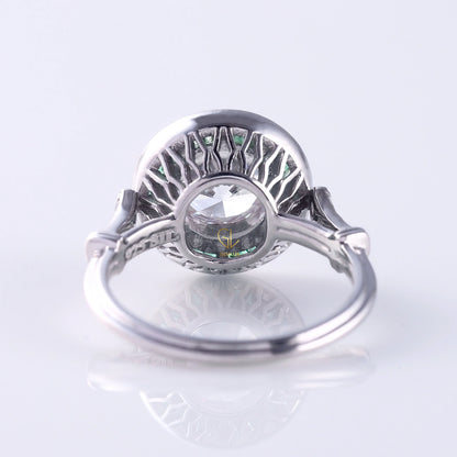 art deco ring, Round Engagement Rings, halo engagement ring, engagement rings, engagement rings for women, moissanite engagement rings