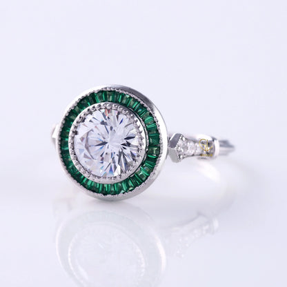 art deco ring, Round Engagement Rings, halo engagement ring, engagement rings, engagement rings for women, moissanite engagement rings