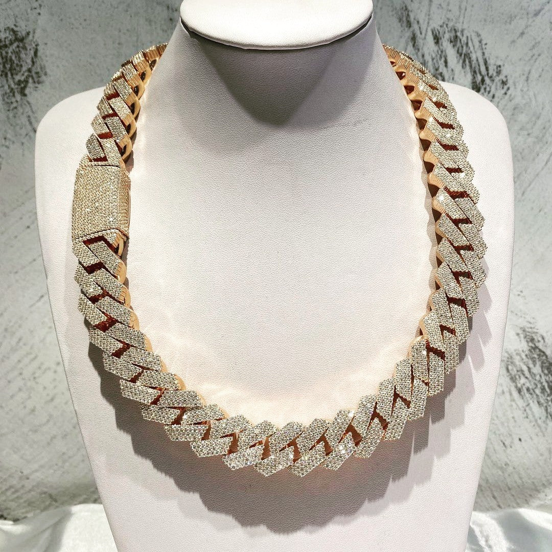 Iced Out VVS Clarity Lab Grown Diamond Hip Hop Cuban Chain For Men