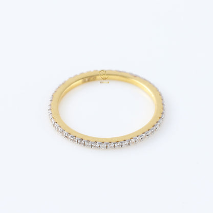 Lab Grown Round Cut Two Tone Stackable Wedding Band